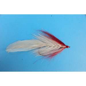 Mouche Lm2g mouche brochet - B14- Red White Bucktail  h5/0