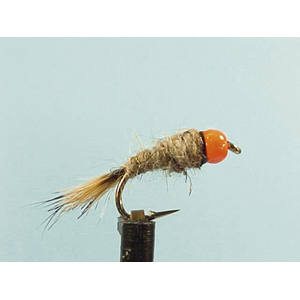 Mouche Lm2g nymphe casquée - N14 - Orange Hothead Hares Ear  h10