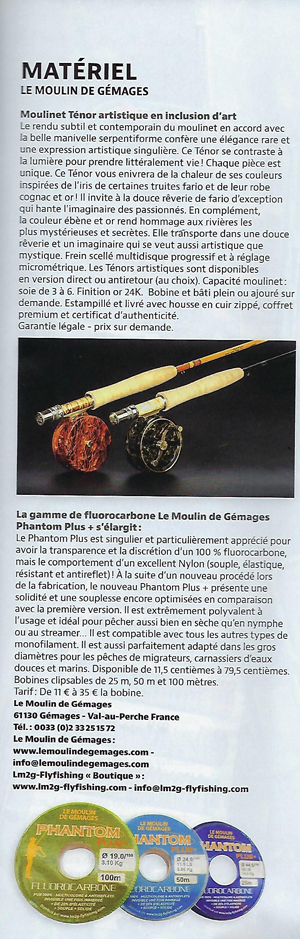 le moulin de gemages moulinet tenor artistique fluorocarbone PHANTOM PLUS 